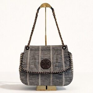 Tory Burch • Marion Patchwork Stripe Shoulder/Crossbody Bag
